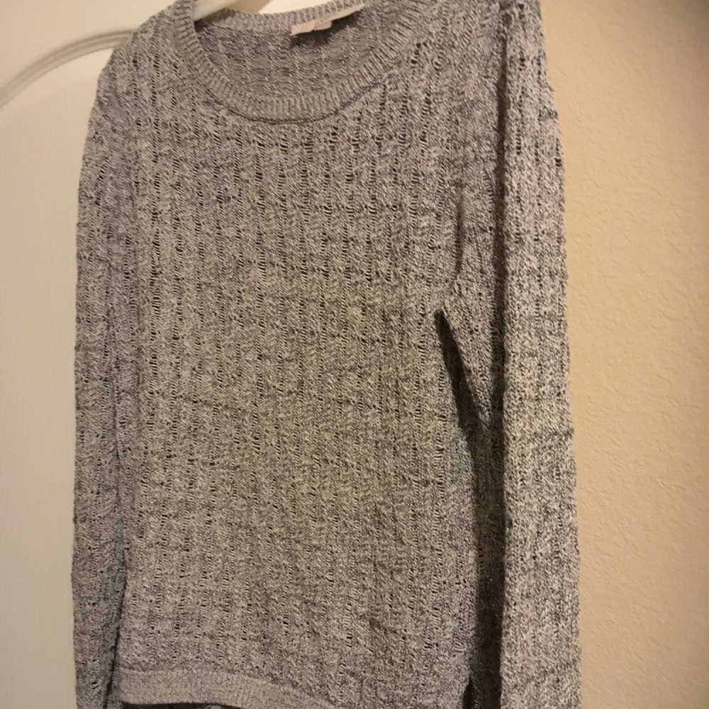 Ladies open weave high low sweater